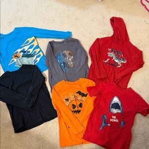 Carter's Kids Long Sleeve Tees - Blue, Gray, Red, Black, Orange